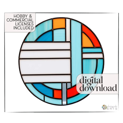 Round Art Deco Stained Glass Pattern