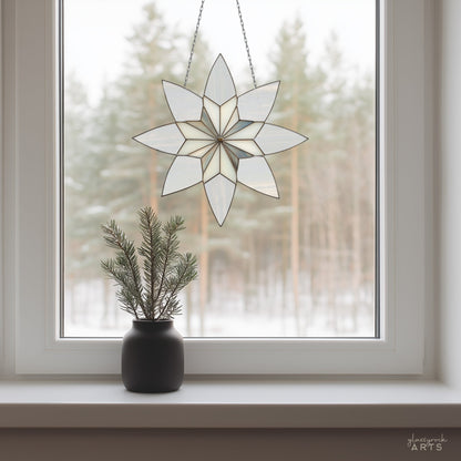 Art Deco Snowflake Stained Glass Pattern