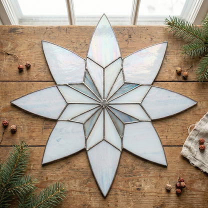 Art Deco Snowflake Stained Glass Pattern