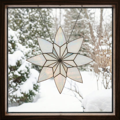 Art Deco Snowflake Stained Glass Pattern
