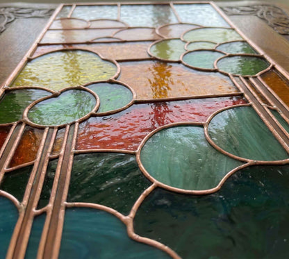 Art Nouveau Sunset Stained Glass Pattern PDF & PNG