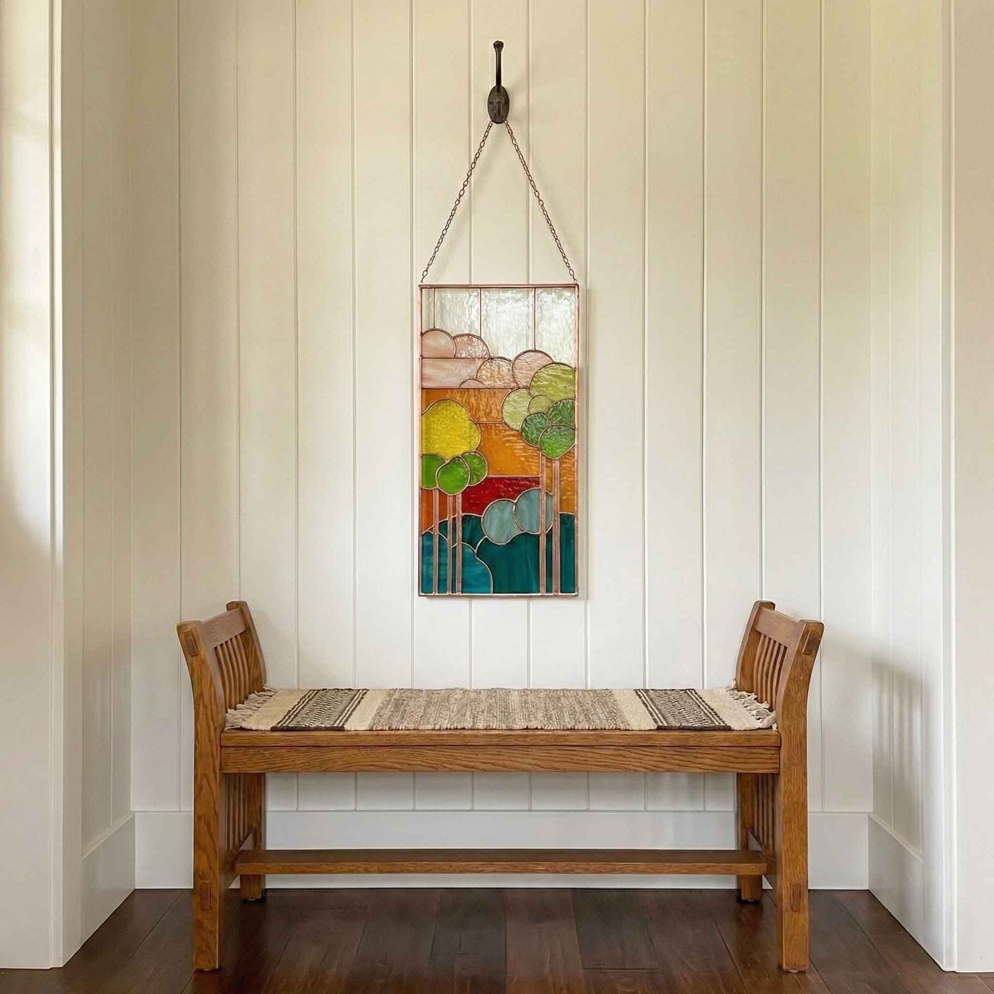 Art Nouveau Sunset Stained Glass Pattern PDF & PNG