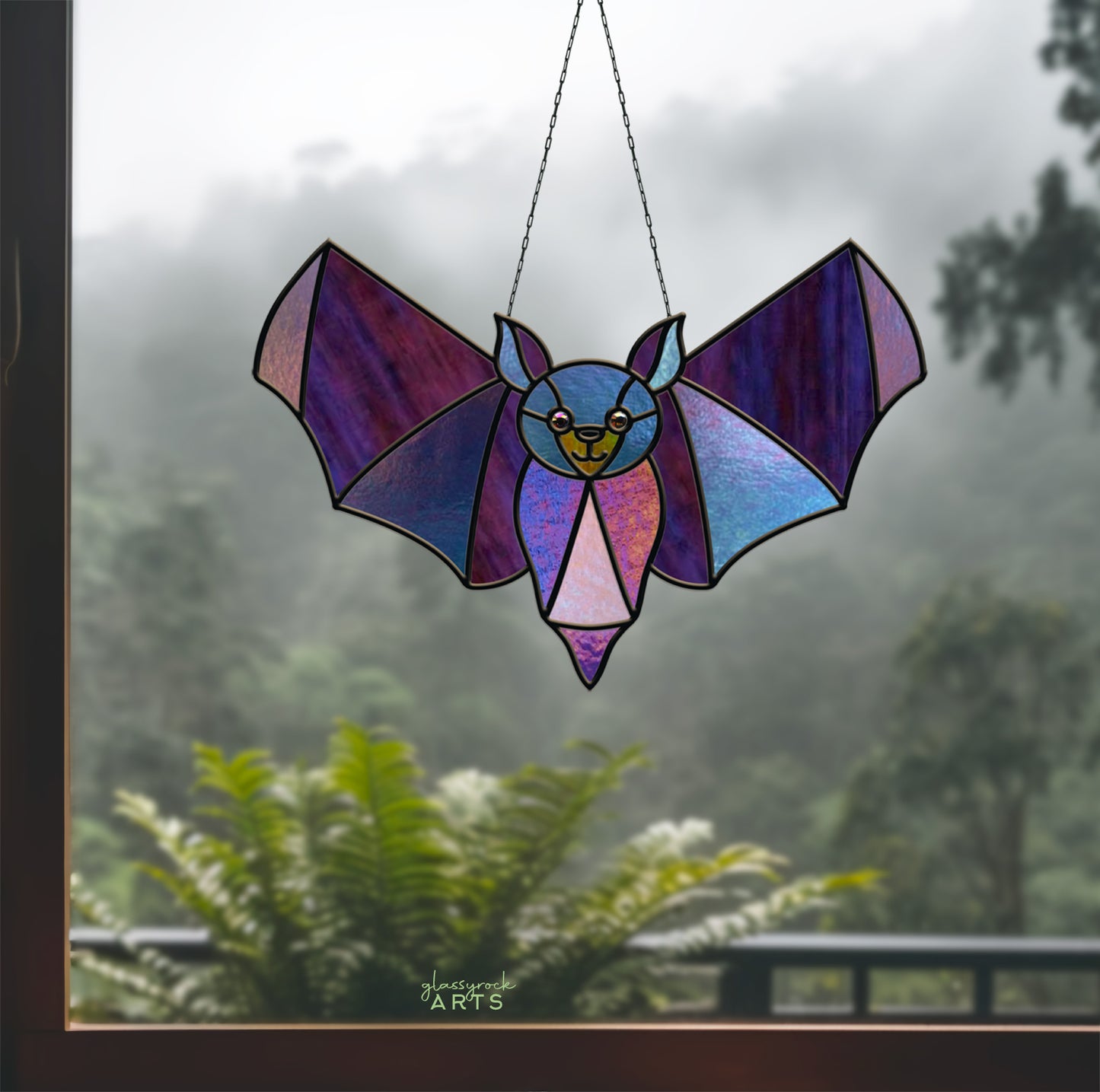 Halloween Bat Stained Glass Pattern