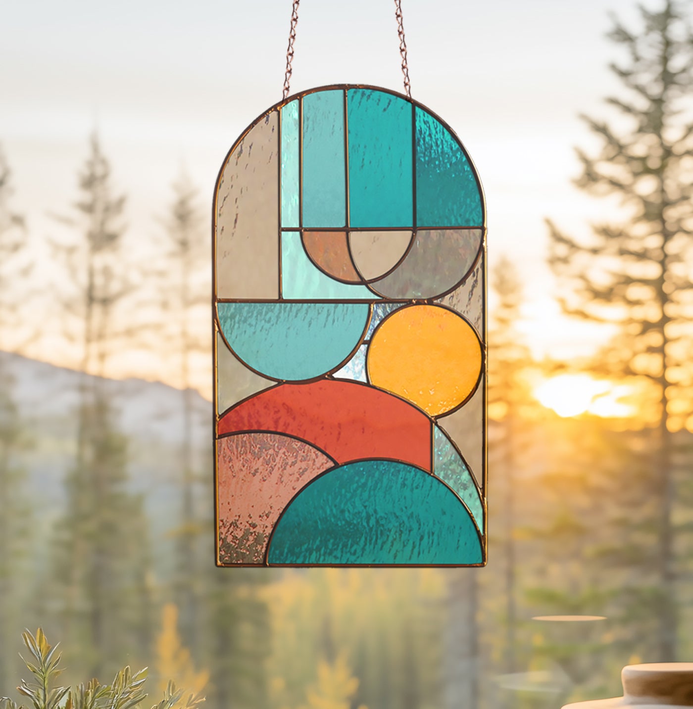 Bauhaus Arch Stained Glass Pattern PDF & PNG - Crafting Patterns & Molds from GlassyRock Arts