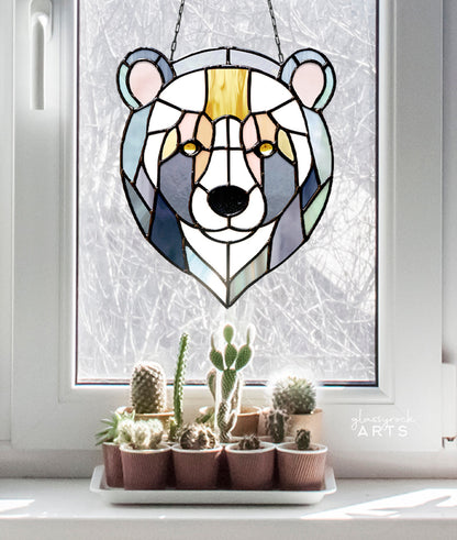 A picture of the Sweet Bear Stained Glass Pattern from GlassyRock Arts. 