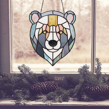 A picture of the Sweet Bear Stained Glass Pattern from GlassyRock Arts. 