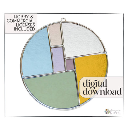 A picture of the Round Stained Glass Pattern for Beginners from GlassyRock Arts. 