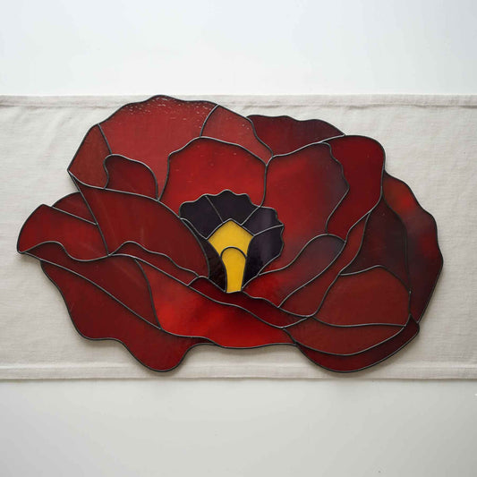 Big Flora Giant Stained Glass Poppy Pattern PDF & PNG