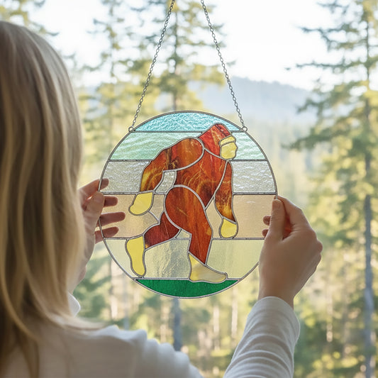 Sasquatch Bigfoot Stained Glass Pattern