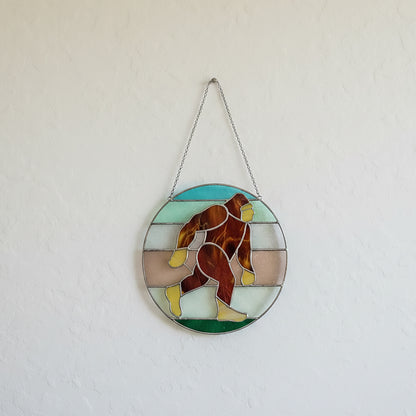 Sasquatch Bigfoot Stained Glass Pattern