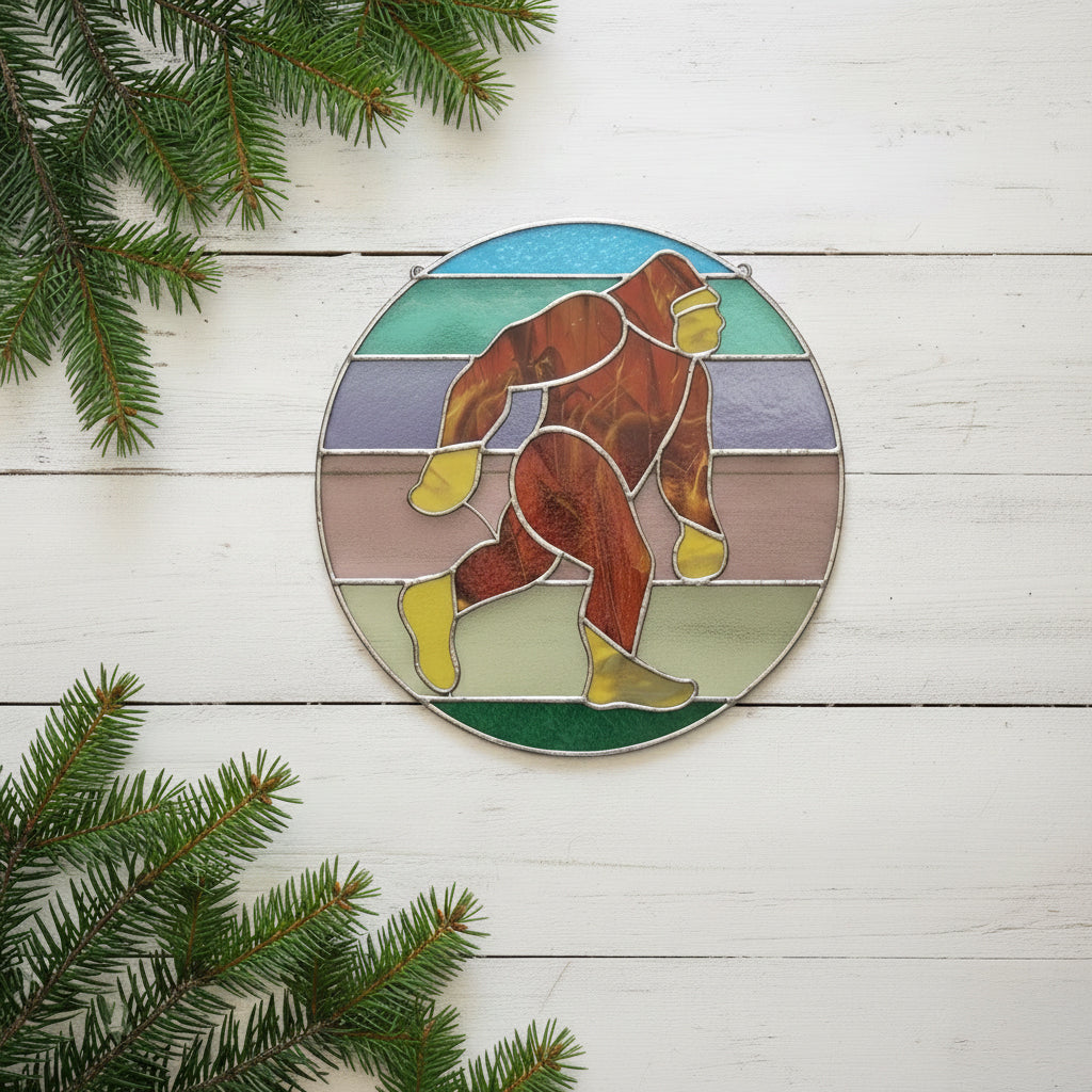 Sasquatch Bigfoot Stained Glass Pattern