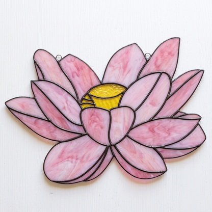 Big Flora Stained Glass Lotus Pattern PDF & PNG