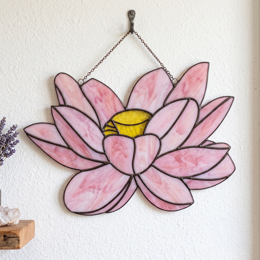 Big Flora Stained Glass Lotus Pattern PDF & PNG