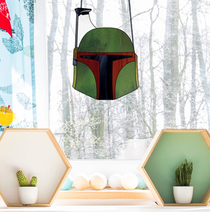 Boba Fett Helmet Star Wars Stained Glass Pattern - Crafting Patterns & Molds from GlassyRock Arts