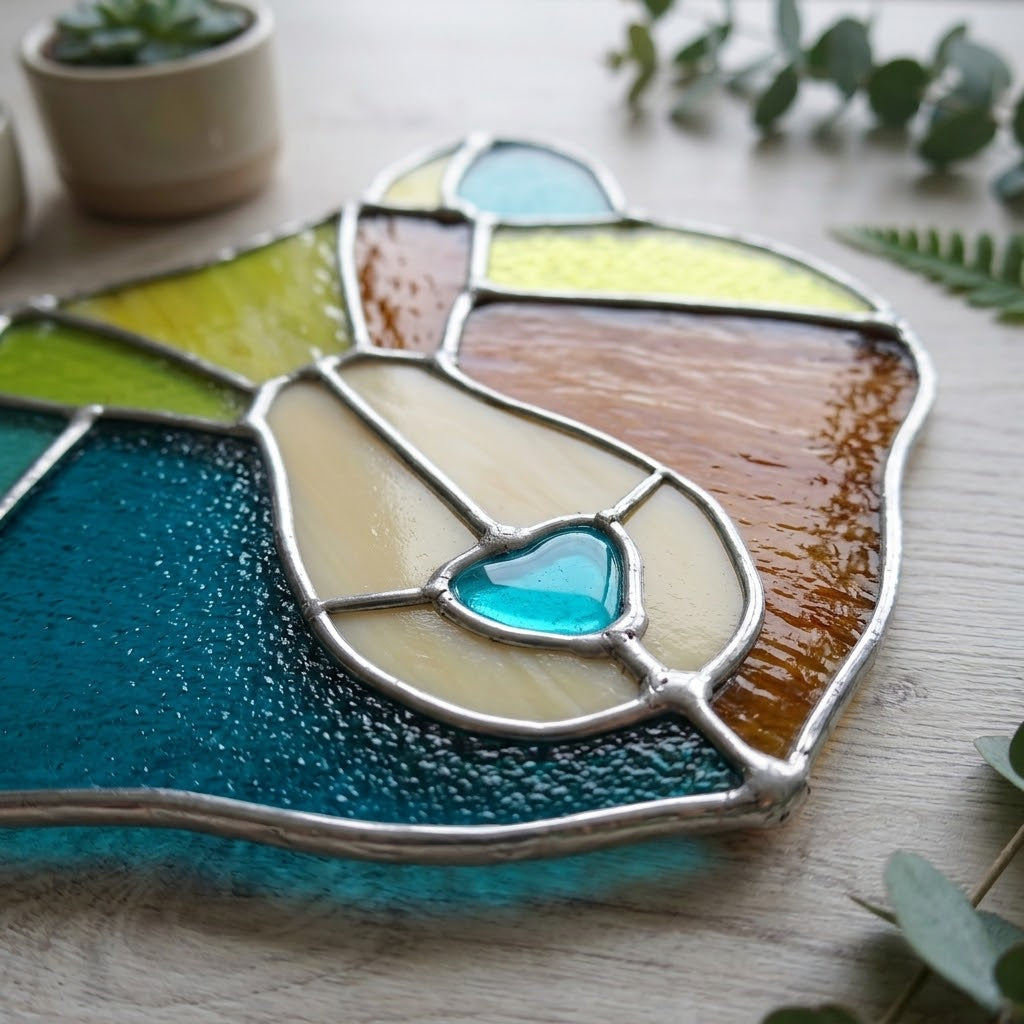 Boho Bear Face Stained Glass Pattern, SVG and PNG