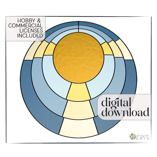 A picture of the Modern Boho Circle Stained Glass Pattern from GlassyRock Arts. 