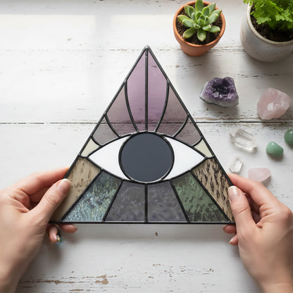 Boho Eye Triangle Stained Glass Pattern