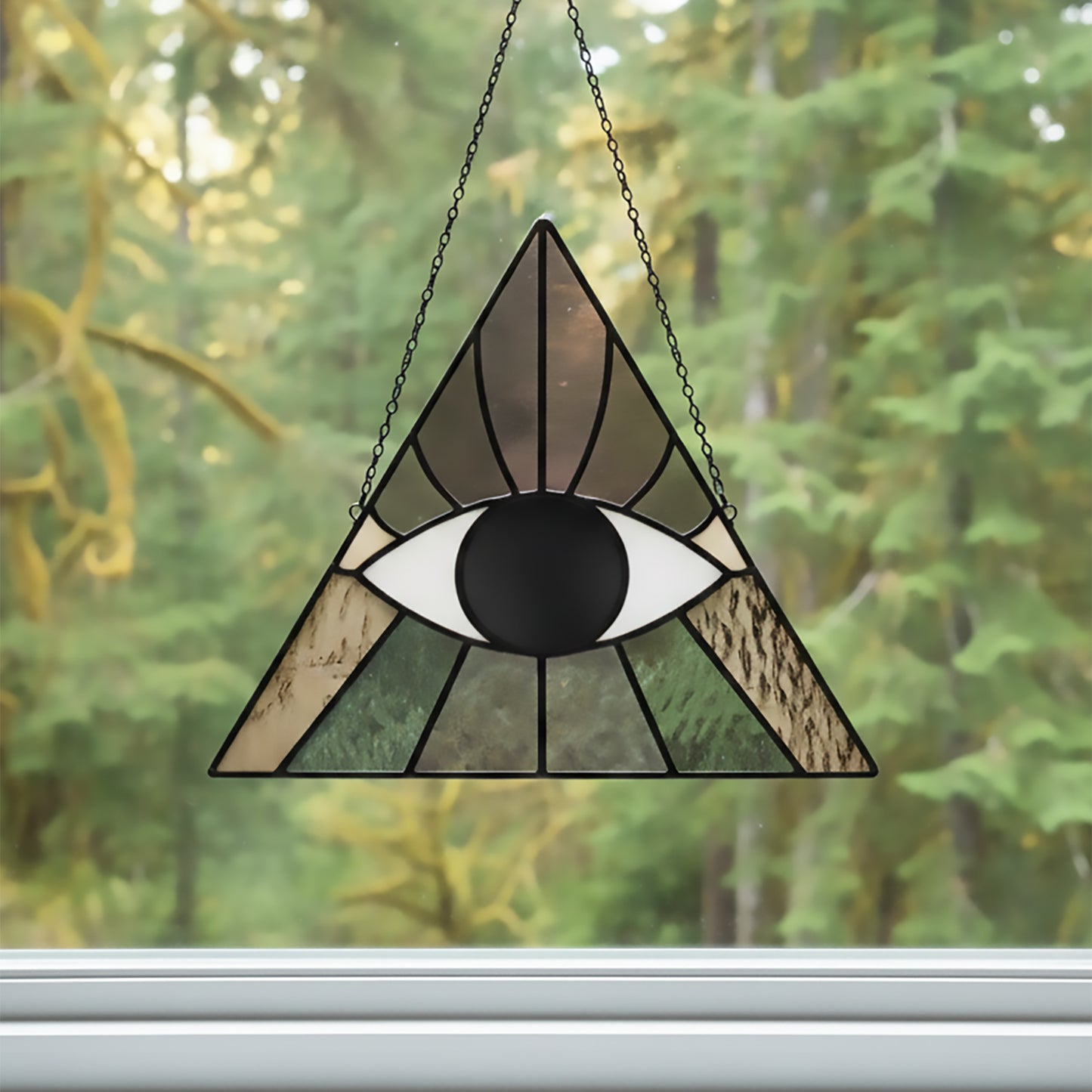 Boho Eye Triangle Stained Glass Pattern