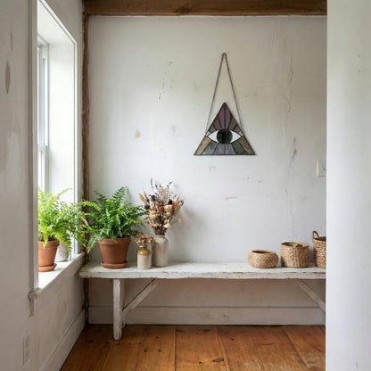 Boho Eye Triangle Stained Glass Pattern