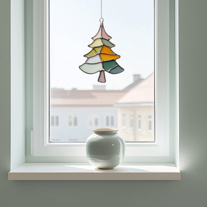 Boho Fir Tree Stained Glass Pattern - Crafting Patterns & Molds from GlassyRock Arts