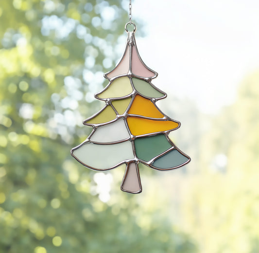 Boho Fir Tree Stained Glass Pattern
