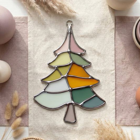 Boho Fir Tree Stained Glass Pattern