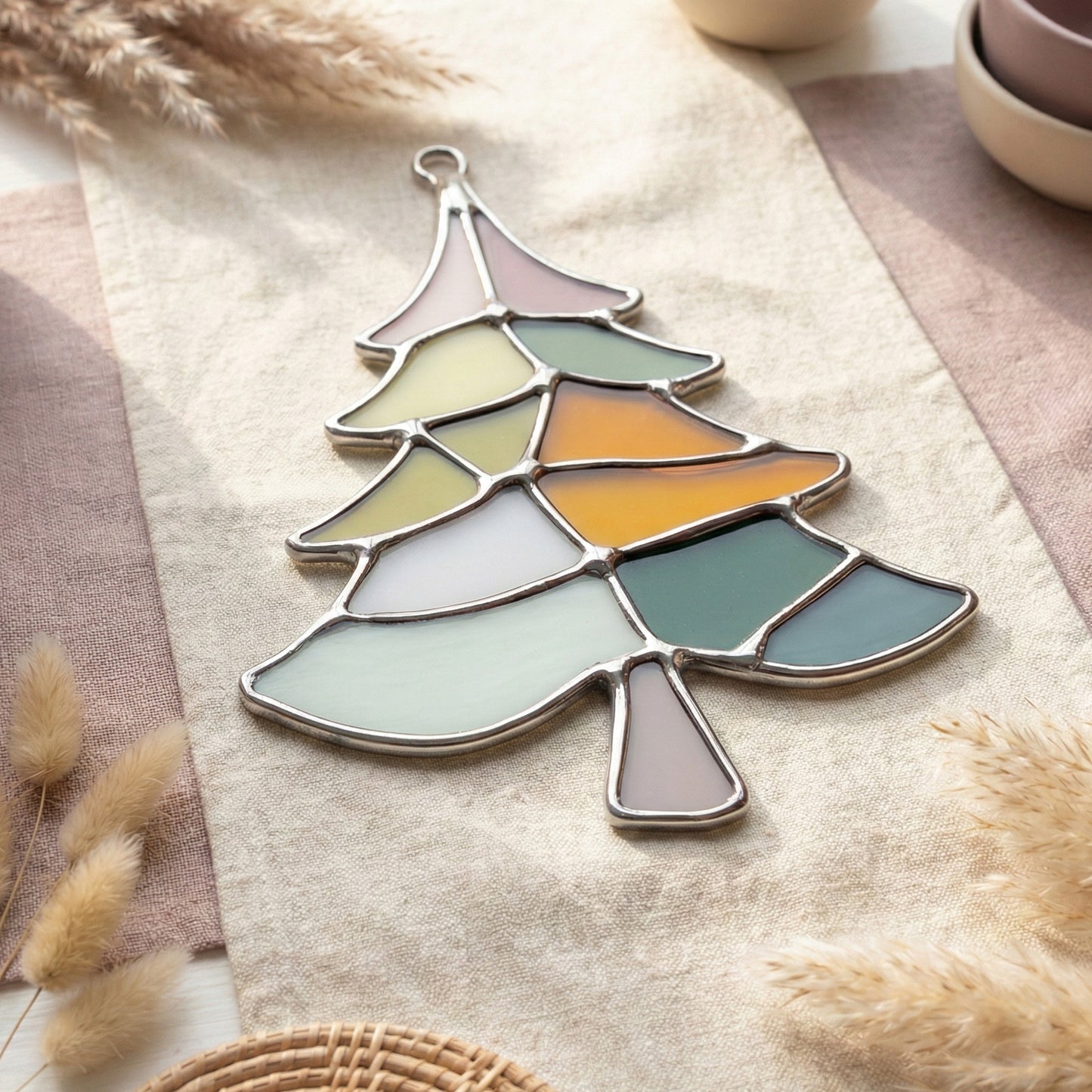 Boho Fir Tree Stained Glass Pattern
