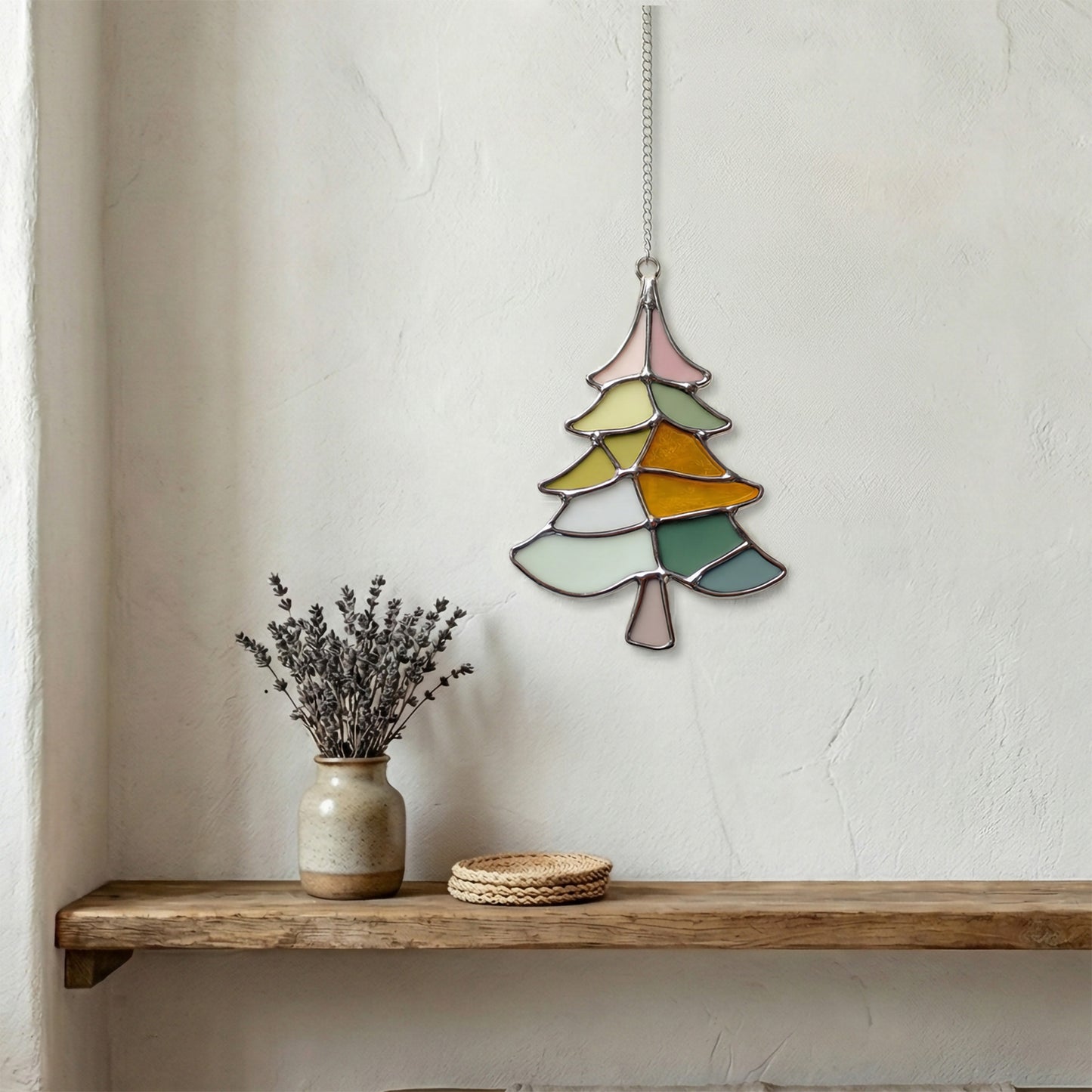 Boho Fir Tree Stained Glass Pattern