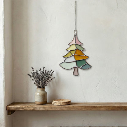 Boho Fir Tree Stained Glass Pattern