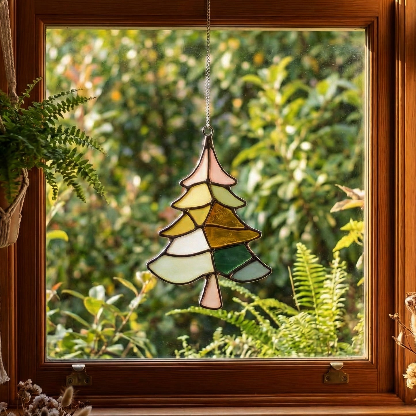 Boho Fir Tree Stained Glass Pattern