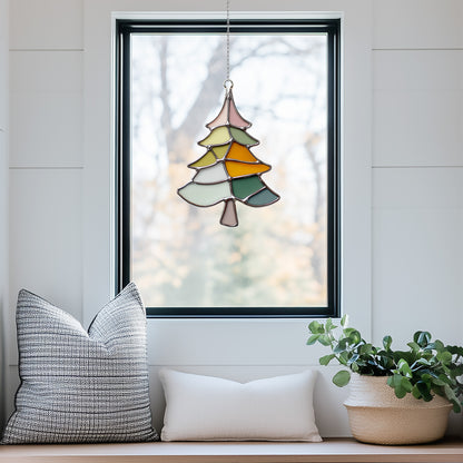 Boho Fir Tree Stained Glass Pattern - Crafting Patterns & Molds from GlassyRock Arts