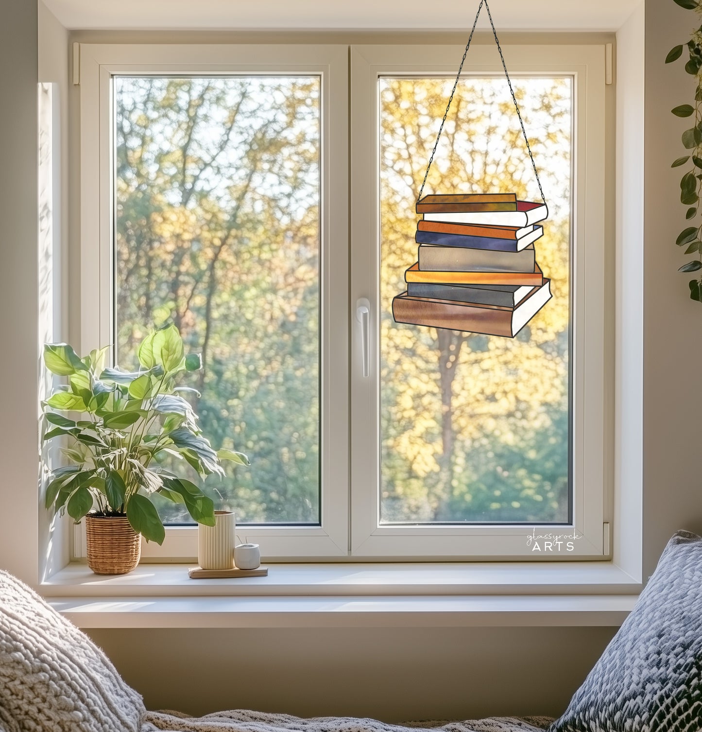 Stained Glass Books Pattern