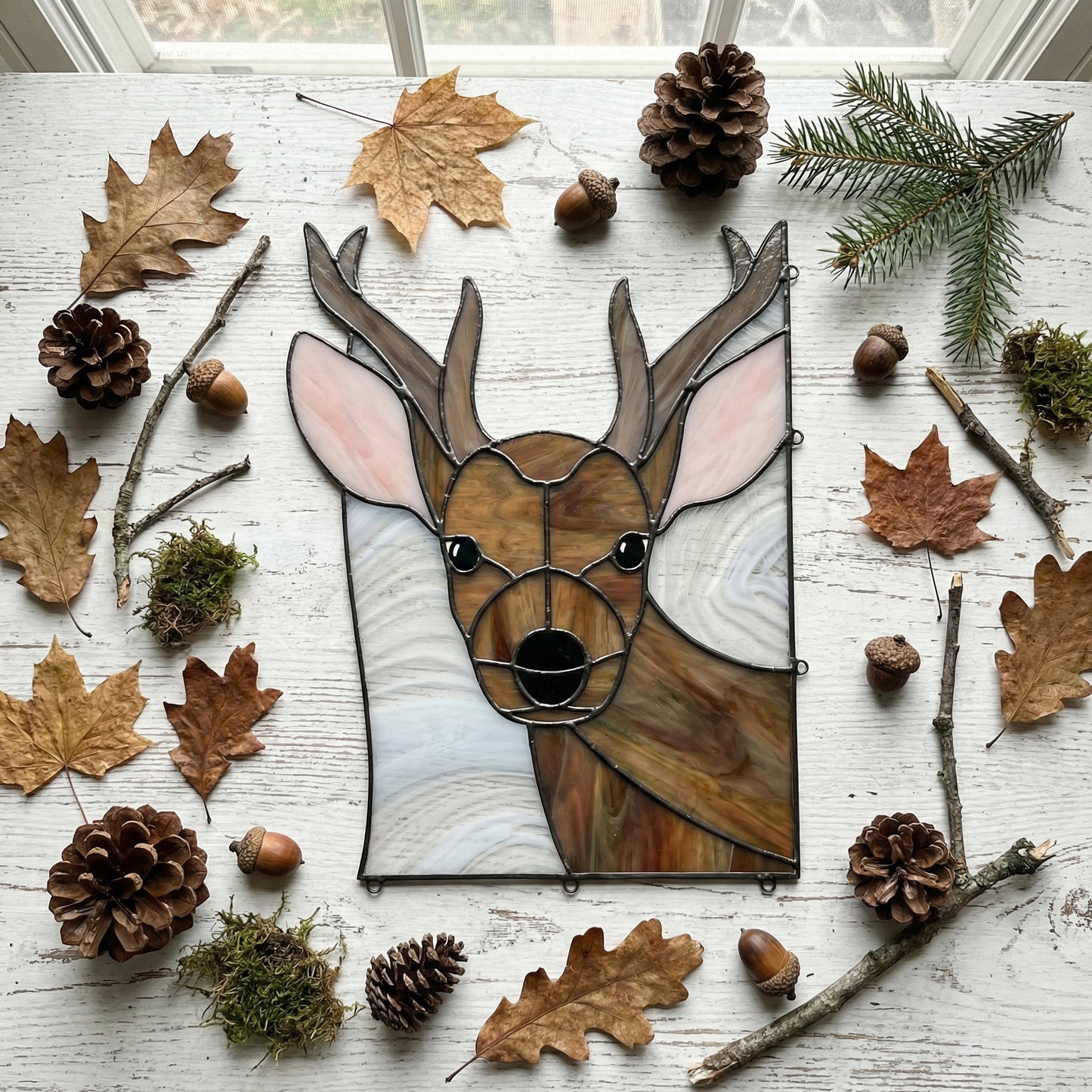 Young Buck Deer Stained Glass Pattern