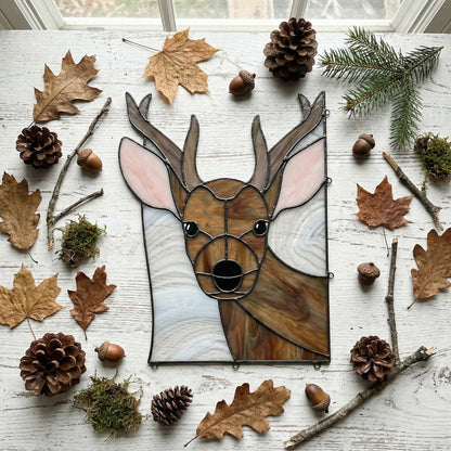Young Buck Deer Stained Glass Pattern