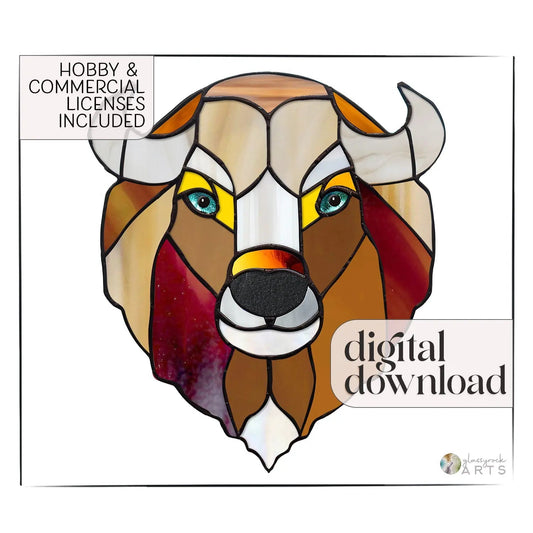 Sweet Buffalo Stained Glass Pattern