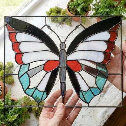 Butterfly Panel Stained Glass Pattern with PNG
