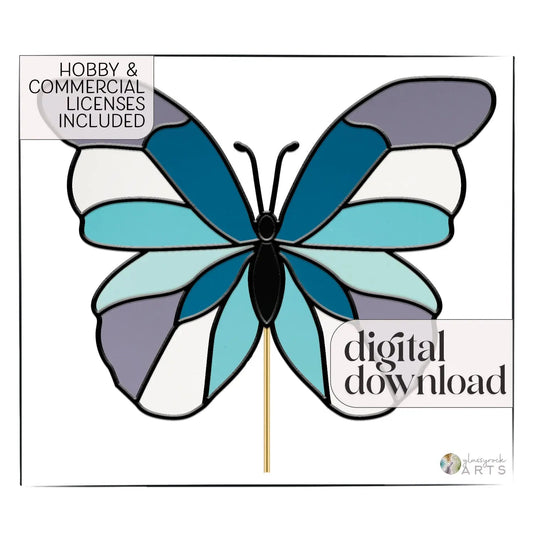 Butterfly Garden Stake Stained Glass Pattern