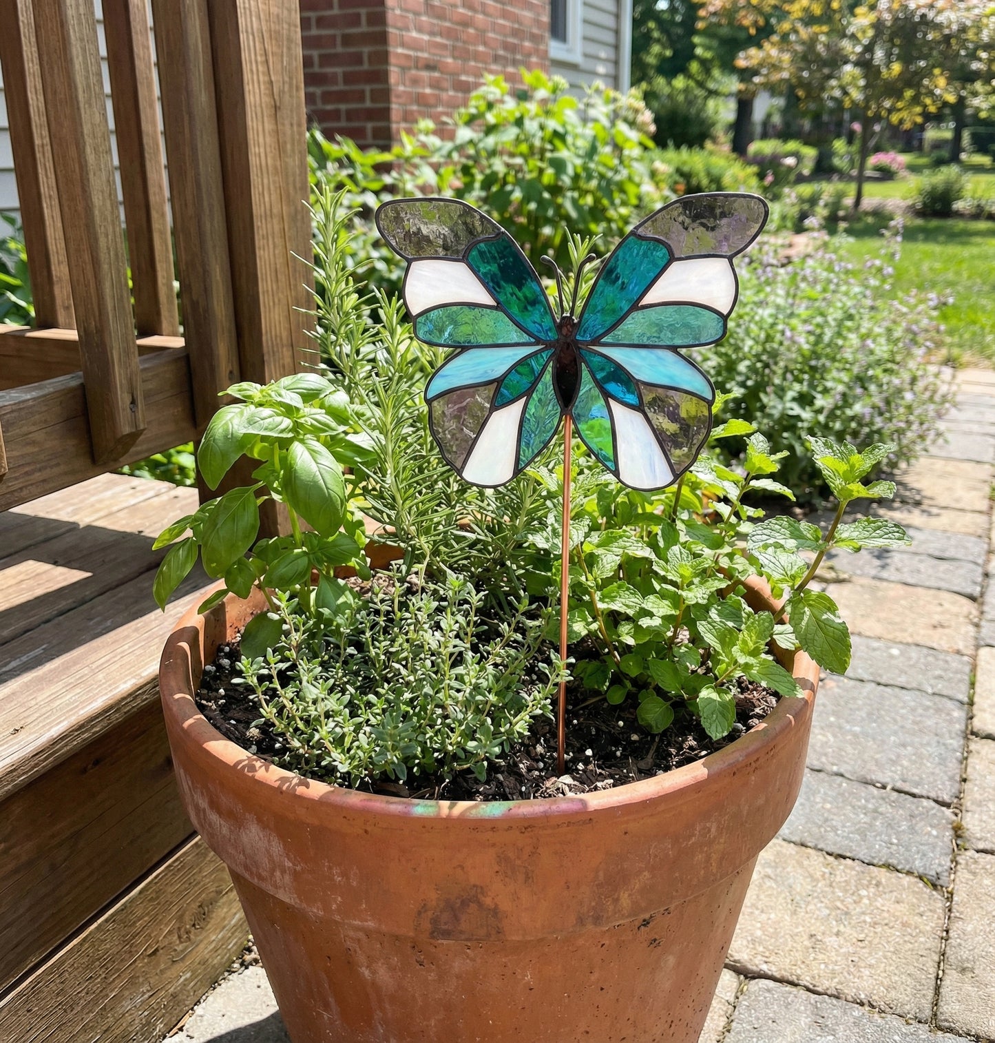 Butterfly Garden Stake Stained Glass Pattern