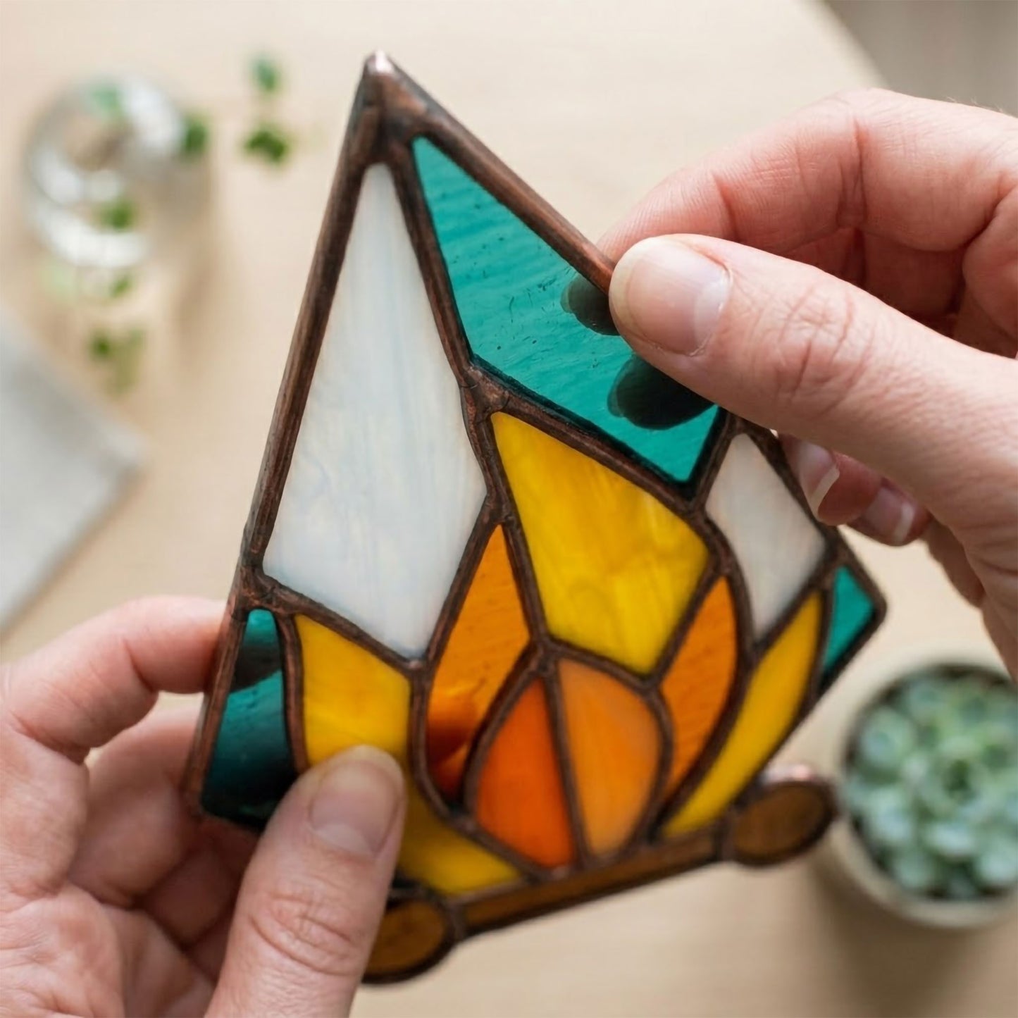 Campfire Stained Glass Pattern and PNG