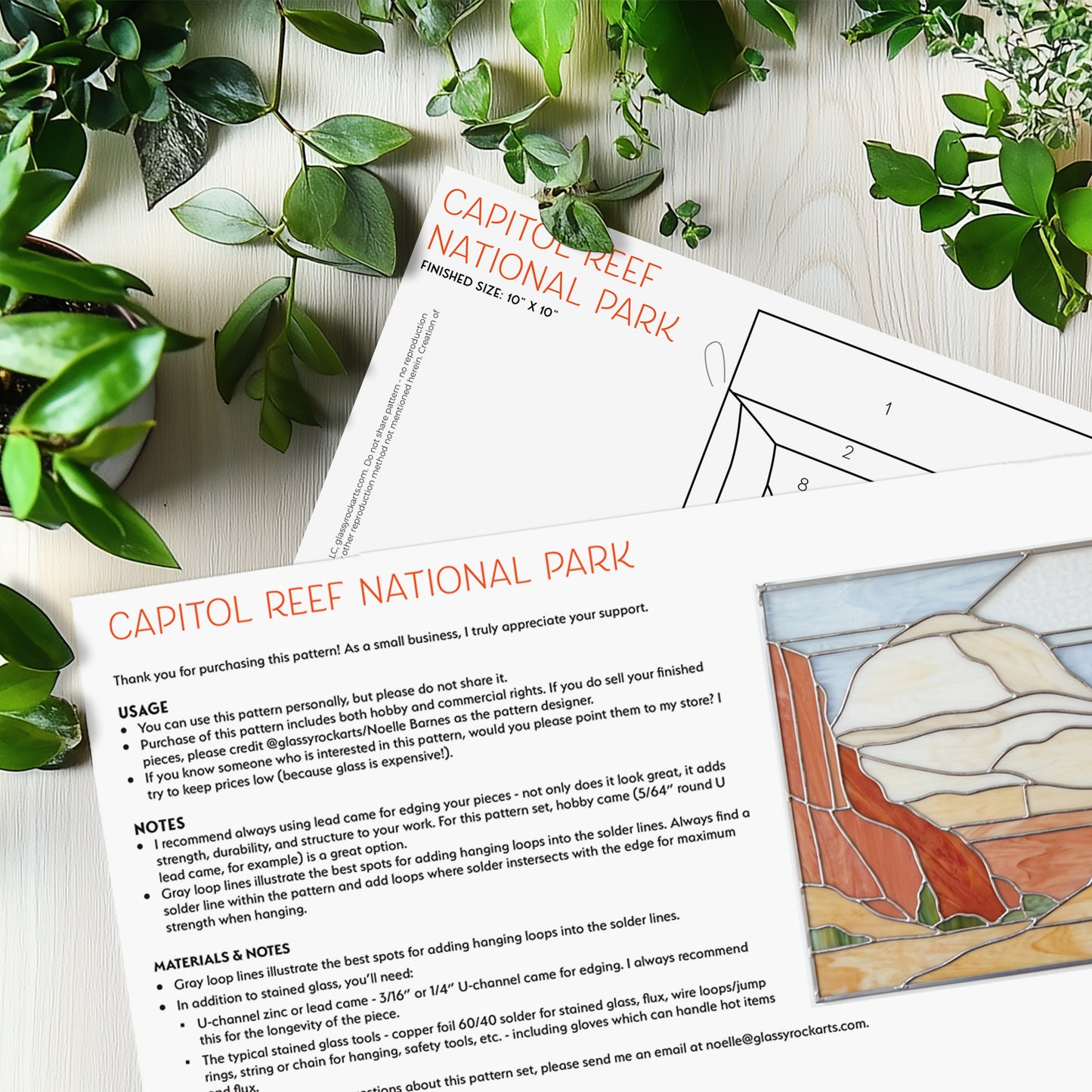 Capitol Reef National Park Suncatcher Stained Glass Pattern with PNG & SVG