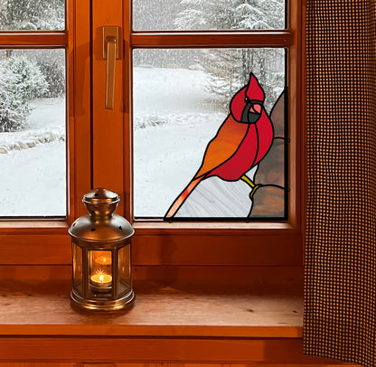 A picture of the Cardinal Stained Glass Pattern from GlassyRock Arts. 