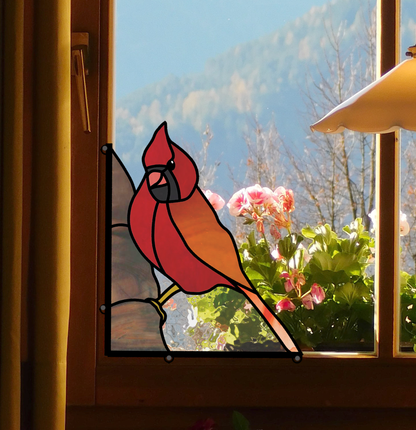 A picture of the Cardinal Stained Glass Pattern from GlassyRock Arts. 