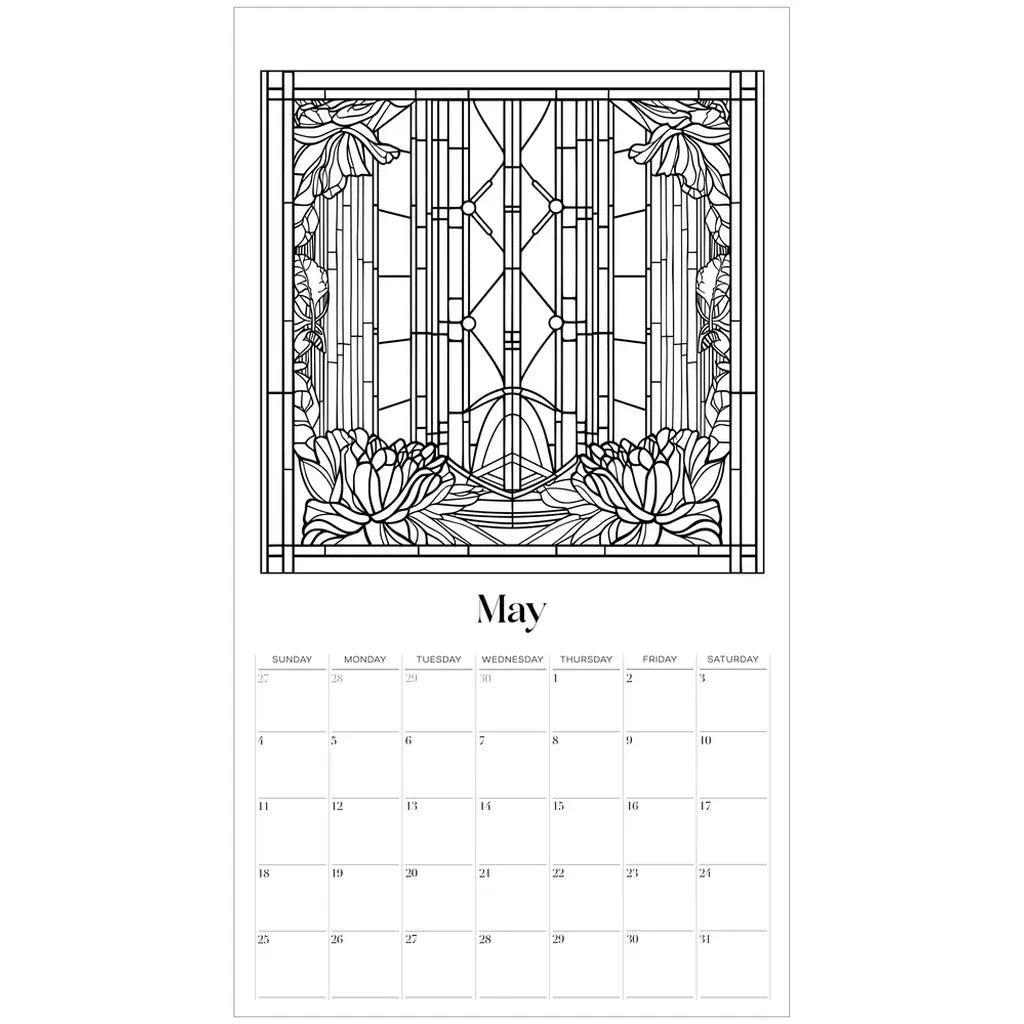 2025 Coloring Book Wall Calendar - Western - GlassyRock Arts 2025-coloring-book-wall-calendar-western-glassyrock-arts