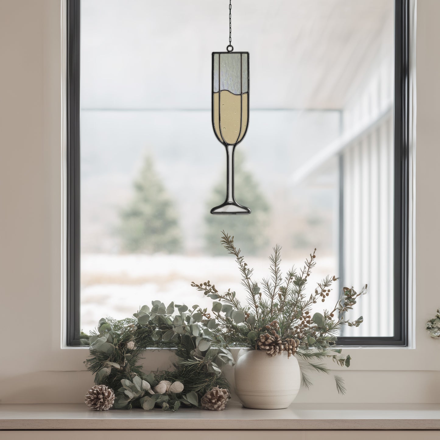 Champagne Flute Stained Glass Pattern