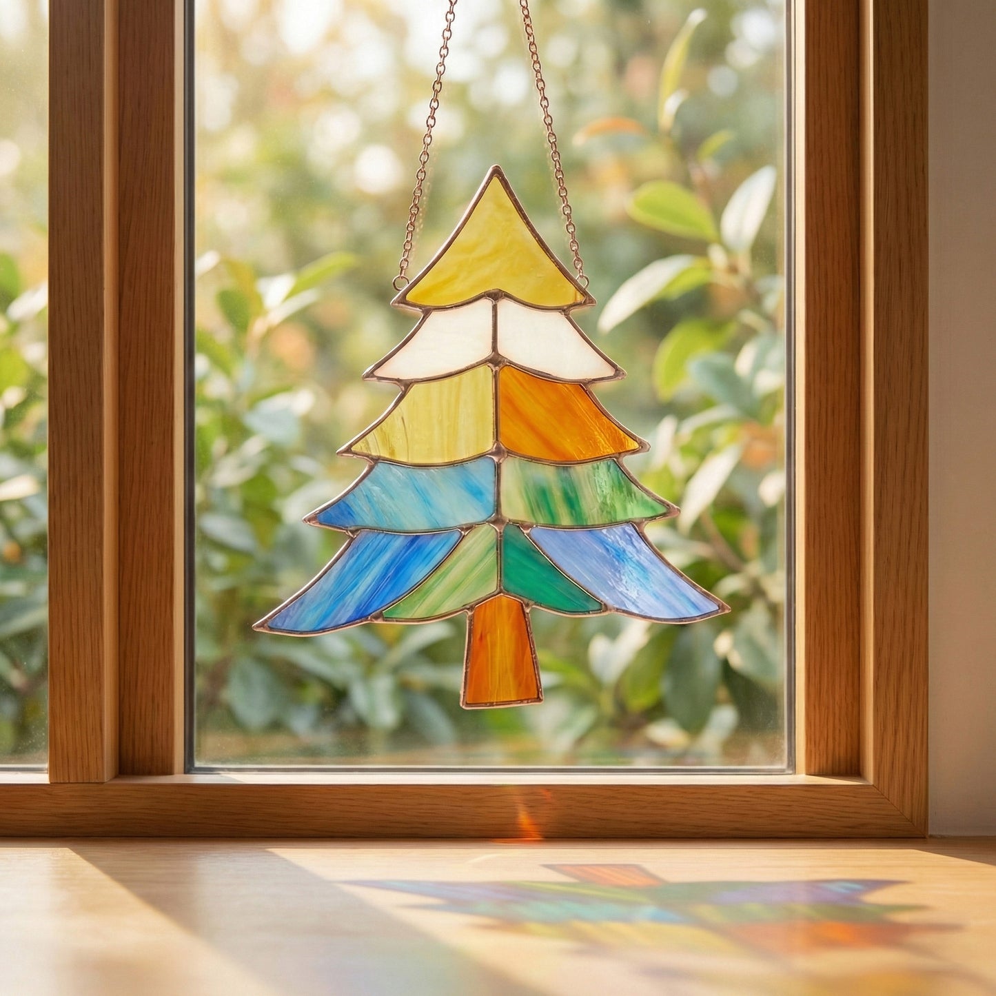 Beginner Modern Christmas Tree Stained Glass Pattern PDF & PNG