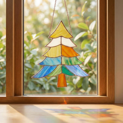 Beginner Modern Christmas Tree Stained Glass Pattern PDF & PNG