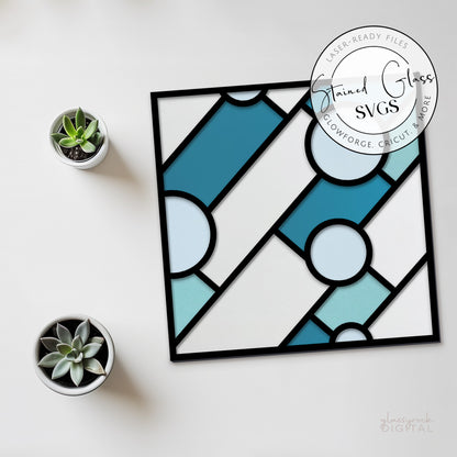 A picture of the Square Geo Suncatcher SVGs from GlassyRock Arts. 