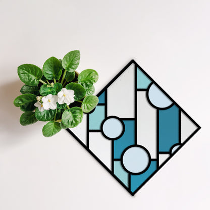 A picture of the Square Geo Suncatcher SVGs from GlassyRock Arts. 