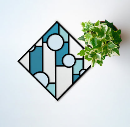 A picture of the Square Geo Suncatcher SVGs from GlassyRock Arts. 