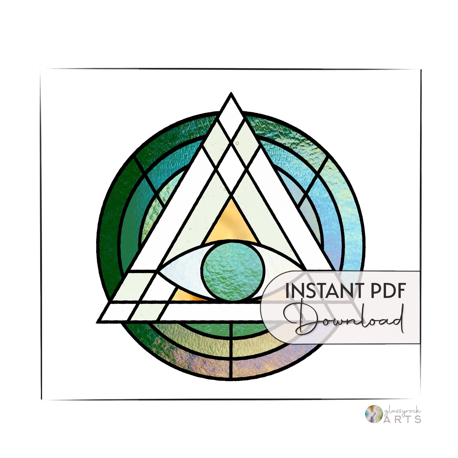 Geometric Eye Stained Glass Pattern – GlassyRock Arts
